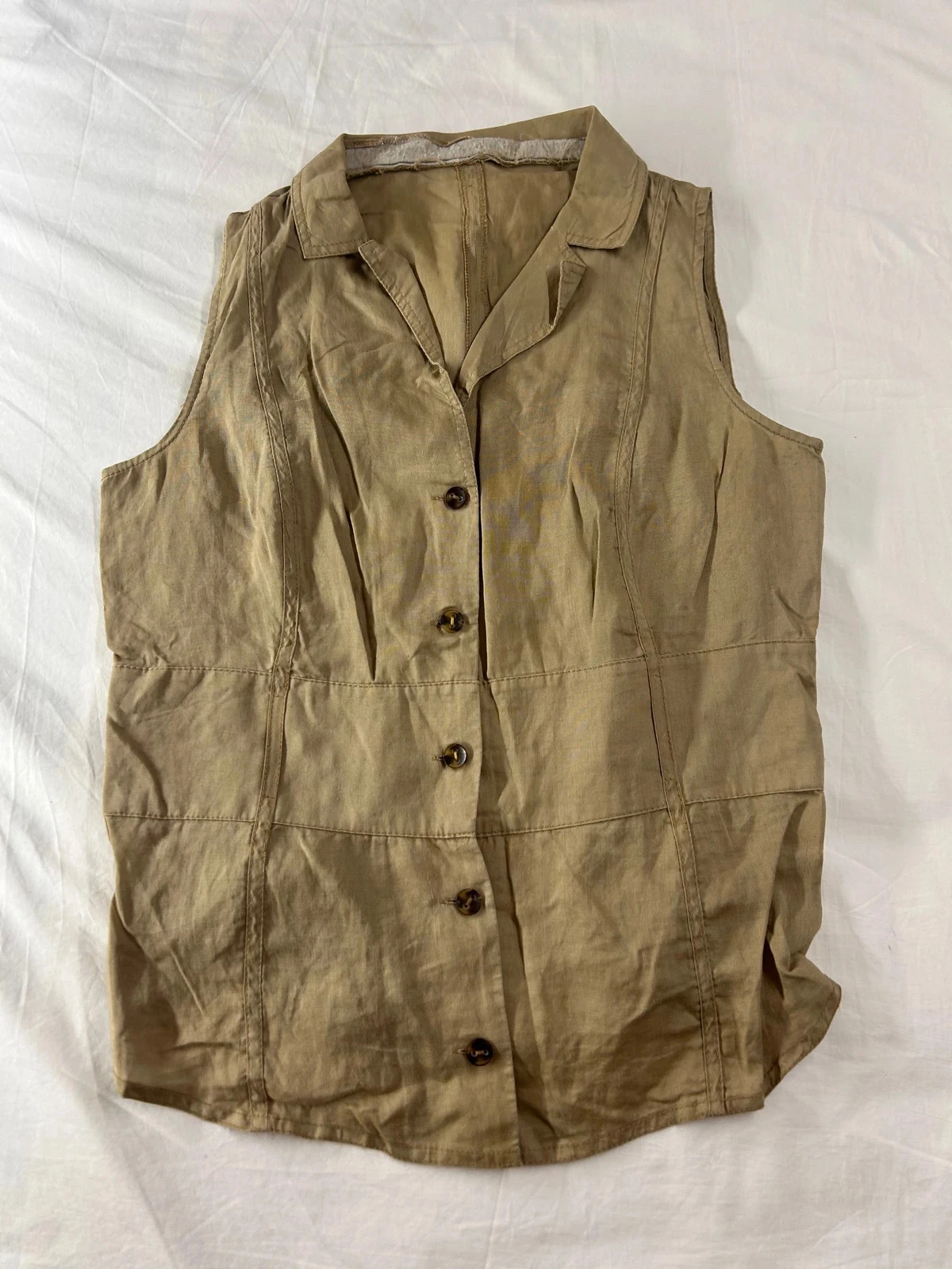Chemise manches courtes beige vintage – photo 2